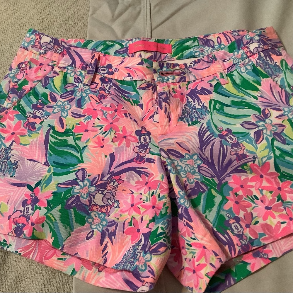 Floral Print Women’s Shorts - Pink & Green